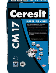 Klijai ypač elastingi plytelių CM17 Ceresit 25 kg. Statybinės medžiagos
