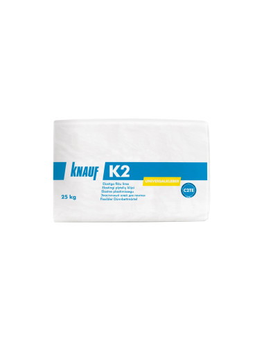 Klijai elastingi plytelių K2 Knauf 25kg. Statybinės medžiagos