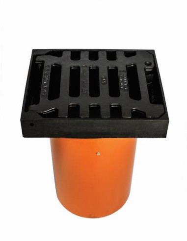 Teleskopinis ketaus dangtis su lietaus surinkimo anga D400, Ø315, 45 kg