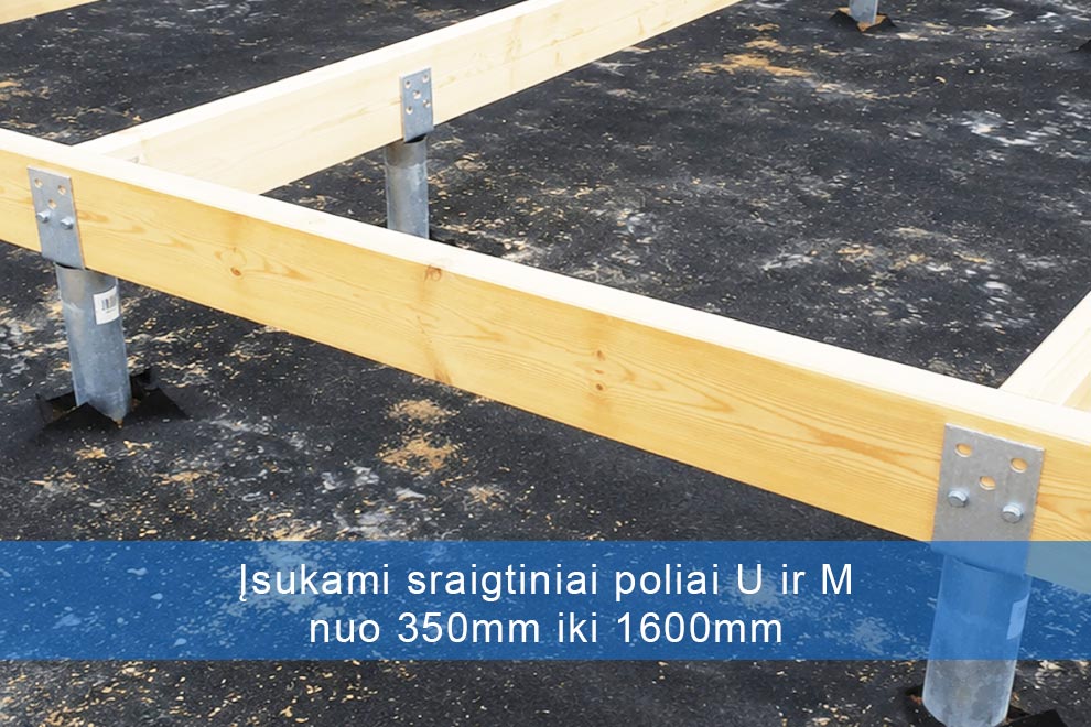Įsukami sraigtiniai poliai U ir M