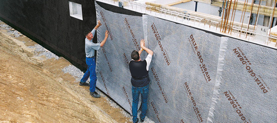 Keturių sluoksnių membrana su geotekstile DELTA®-GEO DRAIN Quattro