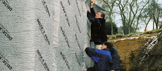 Trijų sluoksnių membrana su geotekstile DELTA®-X DRAIN